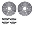 Dynamic Friction Co 7302-39016, Rotors-Drilled and Slotted-Silver with 3000 Series Ceramic Brake Pads, Zinc Coated 7302-39016